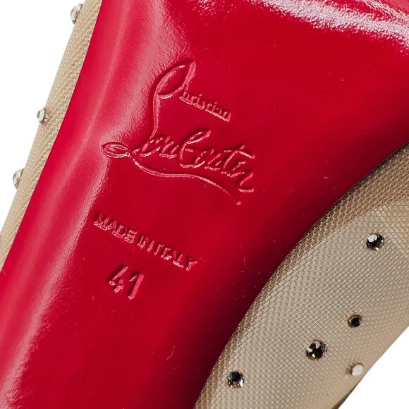 Christian Louboutin Very Strass Peep Pumps 120mm - Net - Nude - Picture 9 of 10